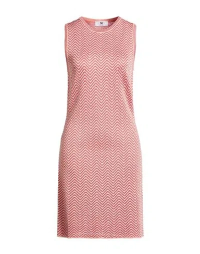 M Missoni Woman Mini Dress Red Size Xl Viscose, Metallic Fiber In Pink