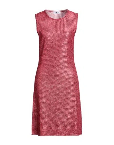 M Missoni Woman Mini Dress Red Size Xl Viscose, Metallic Fiber