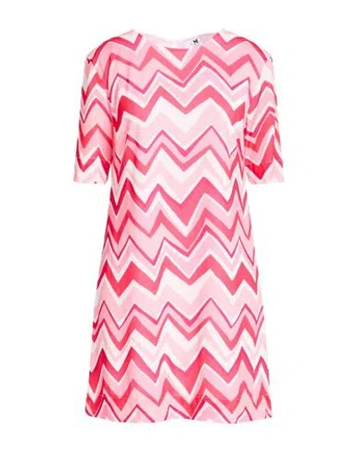 M Missoni Woman Mini Dress Salmon Pink Size L Polyester, Elastane