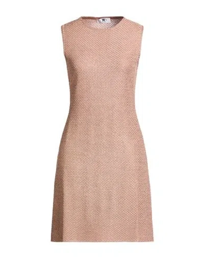 M Missoni Woman Mini Dress Sand Size Xl Viscose, Metallic Fiber In Pink