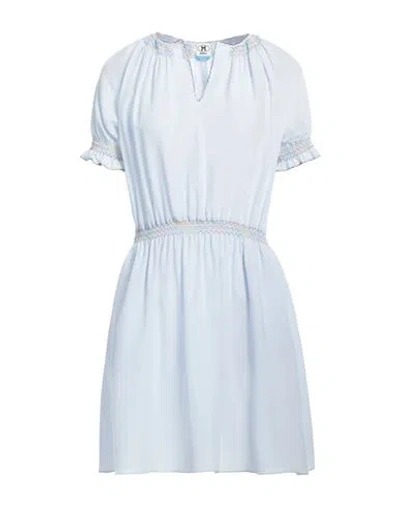 M Missoni Woman Mini Dress Sky Blue Size 4 Silk