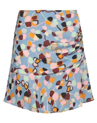 M Missoni Woman Mini Skirt Light Blue Size 10 Viscose