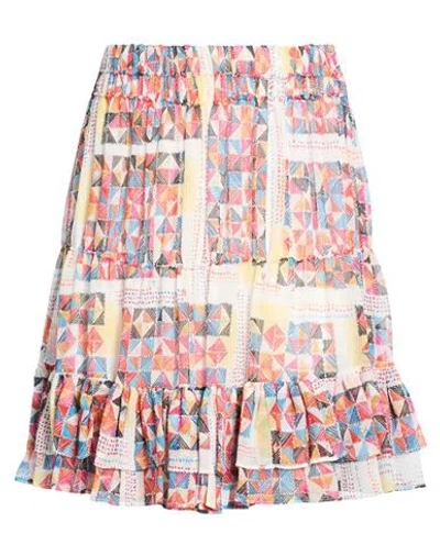 M Missoni Woman Mini Skirt White Size 4 Silk In Multi