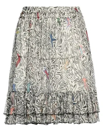 M Missoni Woman Mini Skirt White Size 6 Silk