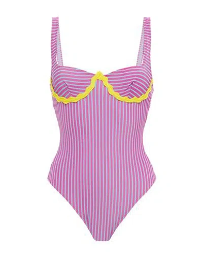M Missoni Woman One-piece Swimsuit Fuchsia Size 4 Polyamide, Polyester, Elastane In Pink