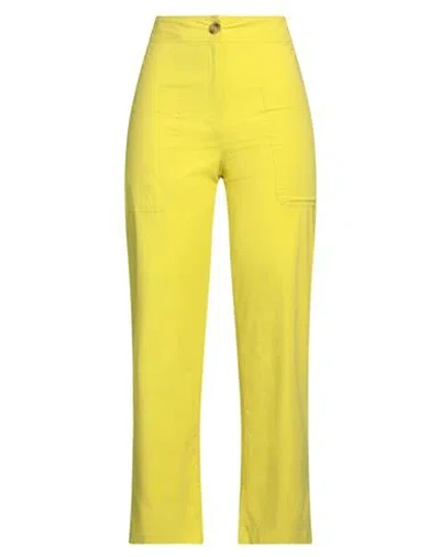 M Missoni Woman Pants Yellow Size 8 Cotton, Elastane