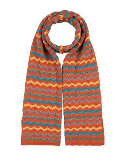 M Missoni Woman Scarf Orange Size - Wool, Polyamide In Brown