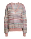 M Missoni Woman Sweater Antique Rose Size Xl Viscose, Cotton, Mohair Wool, Alpaca Wool, Polyamide In Pink