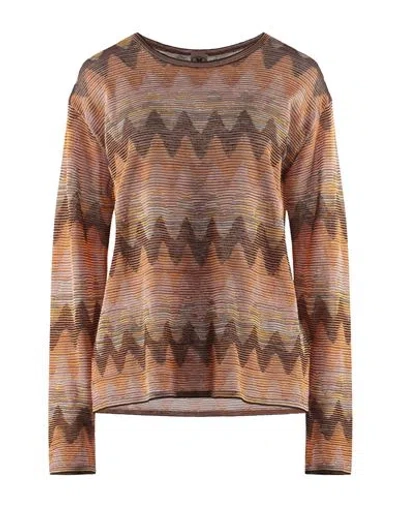 M Missoni Woman Sweater Apricot Size L Viscose, Cotton, Wool, Polyamide In Orange