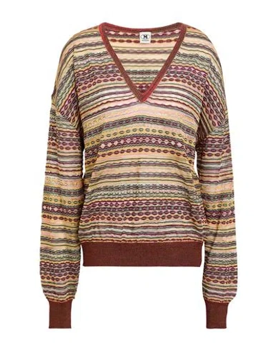 M Missoni Woman Sweater Apricot Size L Viscose, Cotton, Mohair Wool, Alpaca Wool, Polyamide In Orange