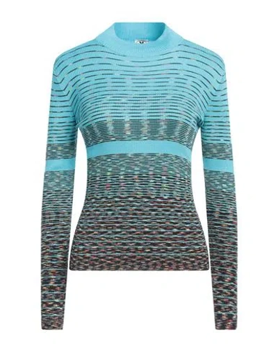 M Missoni Woman Sweater Azure Size 4 Wool, Viscose, Polyamide In Blue