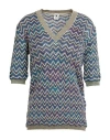 M Missoni Woman Sweater Azure Size L Viscose, Cotton, Wool, Metallic Fiber, Polyamide In Navy