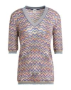 M Missoni Woman Sweater Blue Size L Viscose, Cotton, Wool, Metallic Fiber, Polyamide In Blue