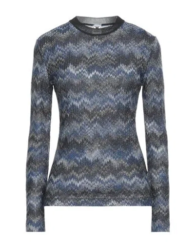 M Missoni Woman Sweater Blue Size L Wool, Viscose In Gray