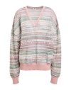 M Missoni Woman Sweater Antique Rose Size Xl Viscose, Cotton, Mohair Wool, Alpaca Wool, Polyamide In Pink