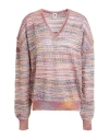 M Missoni Woman Sweater Blush Size Xl Viscose, Cotton, Mohair Wool, Alpaca Wool, Polyamide In Pink