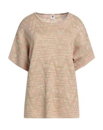 M Missoni Woman Sweater Blush Size Xl Viscose, Wool, Metallic Fiber, Polyamide In Pink