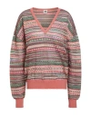 M Missoni Woman Sweater Antique Rose Size Xl Viscose, Cotton, Mohair Wool, Alpaca Wool, Polyamide In Red