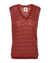 M Missoni Woman Sweater Brick Size M Viscose, Cotton, Wool, Metallic Fiber, Polyamide In Red