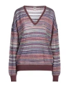 M Missoni Woman Sweater Purple Size L Viscose, Cotton, Mohair Wool, Alpaca Wool, Polyamide In Blue