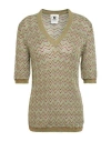M Missoni Woman Sweater Green Size Xl Viscose, Cotton, Wool, Metallic Fiber, Polyamide In Brown