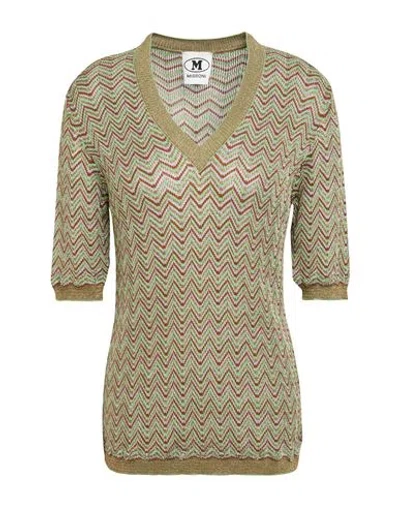 M MISSONI M MISSONI WOMAN SWEATER BROWN SIZE L VISCOSE, COTTON, WOOL, METALLIC FIBER, POLYAMIDE