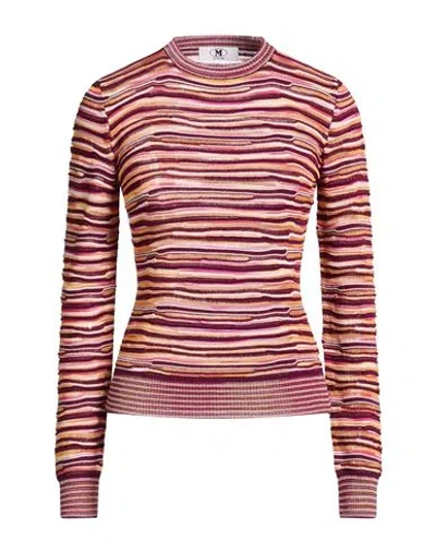 M Missoni Woman Sweater Burgundy Size L Wool, Viscose, Cotton, Metallic Fiber In Brown