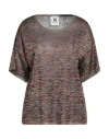 M Missoni Woman Sweater Burgundy Size Xl Viscose In Red