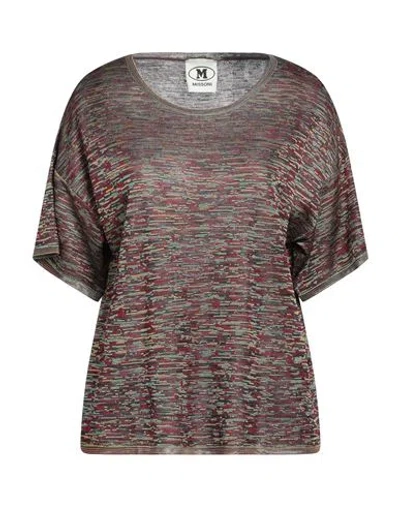 M Missoni Woman Sweater Burgundy Size Xl Viscose In Red