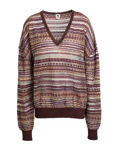 M Missoni Woman Sweater Dark Brown Size Xl Viscose, Cotton, Mohair Wool, Alpaca Wool, Polyamide