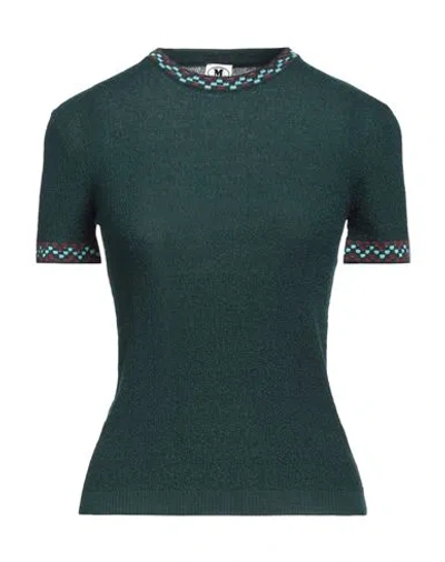 M Missoni Woman Sweater Dark Green Size 4 Wool, Viscose, Polyamide