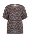 M Missoni Woman Sweater Dark Purple Size L Viscose, Wool, Metallic Fiber, Polyamide