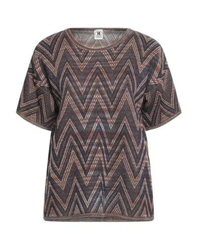 M Missoni Woman Sweater Dark Purple Size L Viscose, Wool, Metallic Fiber, Polyamide