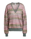 M Missoni Woman Sweater Deep Teal Size L Viscose, Cotton, Mohair Wool, Alpaca Wool, Polyamide In Green