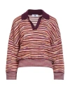M Missoni Woman Sweater Garnet Size L Wool, Viscose, Cotton, Metallic Fiber In Red