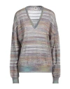M Missoni Woman Sweater Green Size L Viscose, Cotton, Mohair Wool, Alpaca Wool, Polyamide In Green