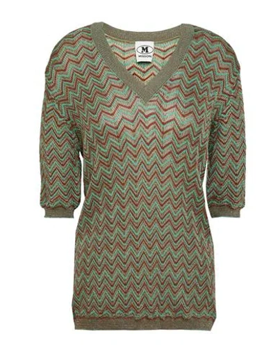 M MISSONI M MISSONI WOMAN SWEATER GREEN SIZE XL VISCOSE, COTTON, WOOL, METALLIC FIBER, POLYAMIDE