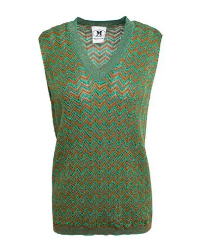 M Missoni Woman Sweater Green Size Xl Viscose, Cotton, Wool, Metallic Fiber, Polyamide