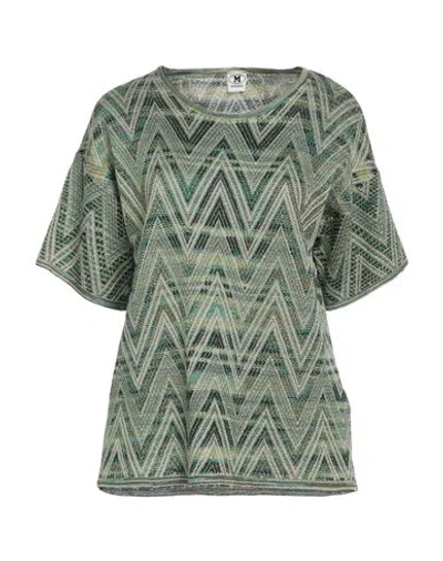 M MISSONI M MISSONI WOMAN SWEATER GREEN SIZE XL VISCOSE, WOOL, METALLIC FIBER, POLYAMIDE