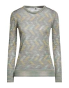 M Missoni Woman Sweater Sage Green Size L Viscose, Wool, Polyamide In Grey