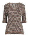 M Missoni Woman Sweater Khaki Size M Mohair Wool, Viscose, Wool, Polyamide In Beige