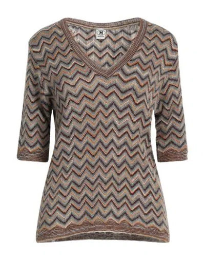 M Missoni Woman Sweater Khaki Size M Mohair Wool, Viscose, Wool, Polyamide In Beige