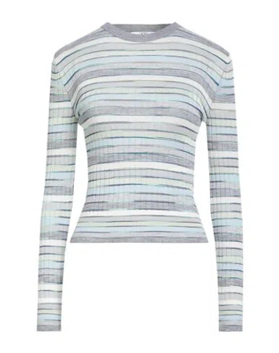 M Missoni Woman Sweater Light Grey Size Xl Wool, Cotton, Viscose, Elastane, Polyamide In Gray