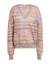 M Missoni Woman Sweater Light Pink Size L Viscose, Cotton, Mohair Wool, Alpaca Wool, Polyamide In Purple