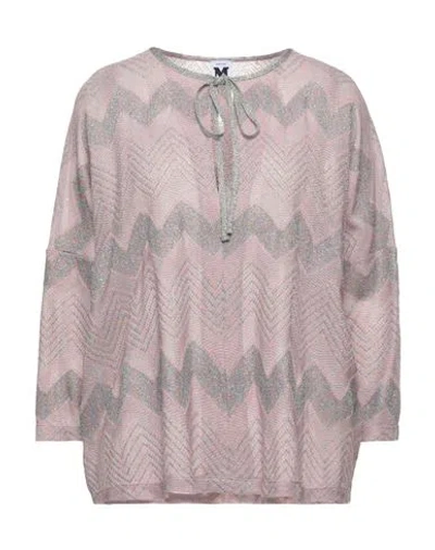M Missoni Woman Sweater Light Pink Size S Cotton, Viscose, Metallic Fiber, Polyamide, Polyester