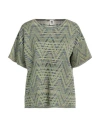M Missoni Woman Sweater Emerald Green Size L Viscose, Wool, Metallic Fiber, Polyamide In Green