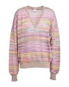 M Missoni Woman Sweater Magenta Size L Viscose, Cotton, Mohair Wool, Alpaca Wool, Polyamide
