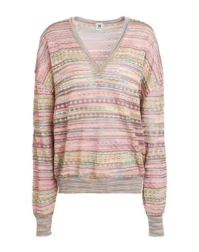 M MISSONI M MISSONI WOMAN SWEATER MAUVE SIZE L VISCOSE, COTTON, MOHAIR WOOL, ALPACA WOOL, POLYAMIDE