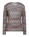 M Missoni Woman Sweater Plum Size Xl Viscose, Cotton, Wool, Polyamide In Purple