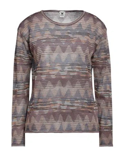 M Missoni Woman Sweater Mauve Size Xl Viscose, Cotton, Wool, Polyamide In Purple